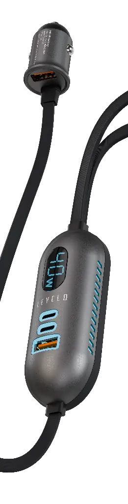 LEVELO POLIX 84W FAST CAR CHARGER GREY LVLPLXCC84WGY thumbnail 2