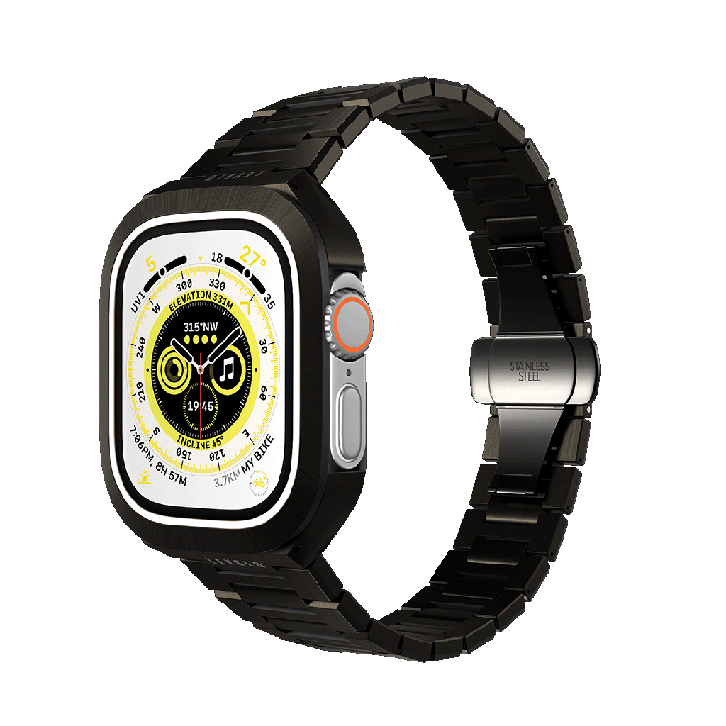 LEVELO ROYAL APPLE WATCH ULTRA STAINLESS STEEL BAND 49MM BLACK