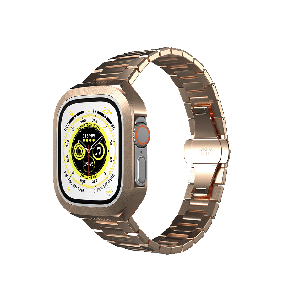 LEVELO ROYAL APPLE WATCH ULTRA STAINLESS STEEL BAND ROSE GOLD