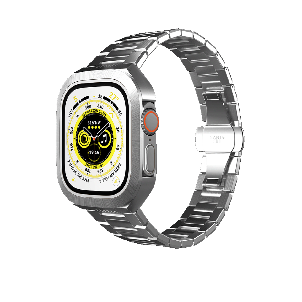 LEVELO ROYAL APPLE WATCH ULTRA STAINLESS STEEL BAND 49MM SILVER