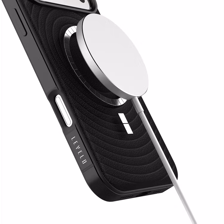 LEVELO SPIRALE IPHONE 17 PRO MAX PU LEATHER HYBRID CASE PHANTOM BLACK LVLSPR17PMPHBK thumbnail 2