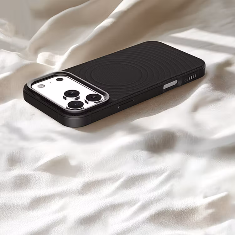 LEVELO SPIRALE IPHONE 17 PRO MAX PU LEATHER HYBRID CASE PHANTOM BLACK LVLSPR17PMPHBK thumbnail 8