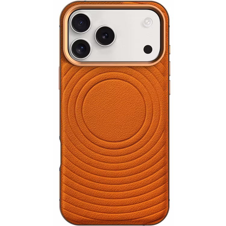LEVELO SPIRALE IPHONE 17 PRO MAX PU LEATHER HYBRID CASE SUNRISE ORANGE LVLSPR17PMSORG thumbnail 4