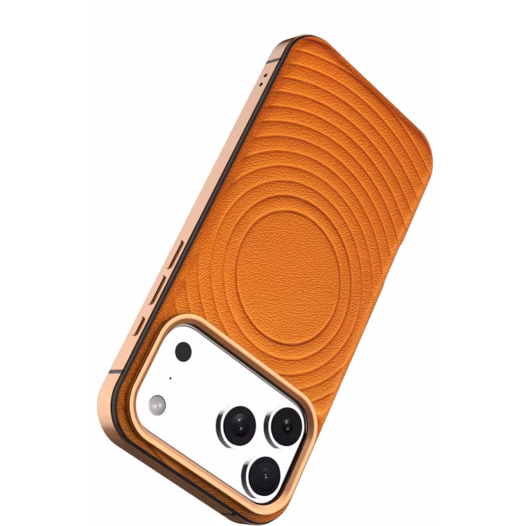 LEVELO SPIRALE IPHONE 17 PRO PU LEATHER HYBRID CASE SUNRISE ORANGE LVLSPR17PSORG thumbnail 3