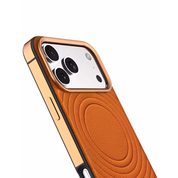 LEVELO SPIRALE IPHONE 17 PRO PU LEATHER HYBRID CASE SUNRISE ORANGE LVLSPR17PSORG thumbnail 4