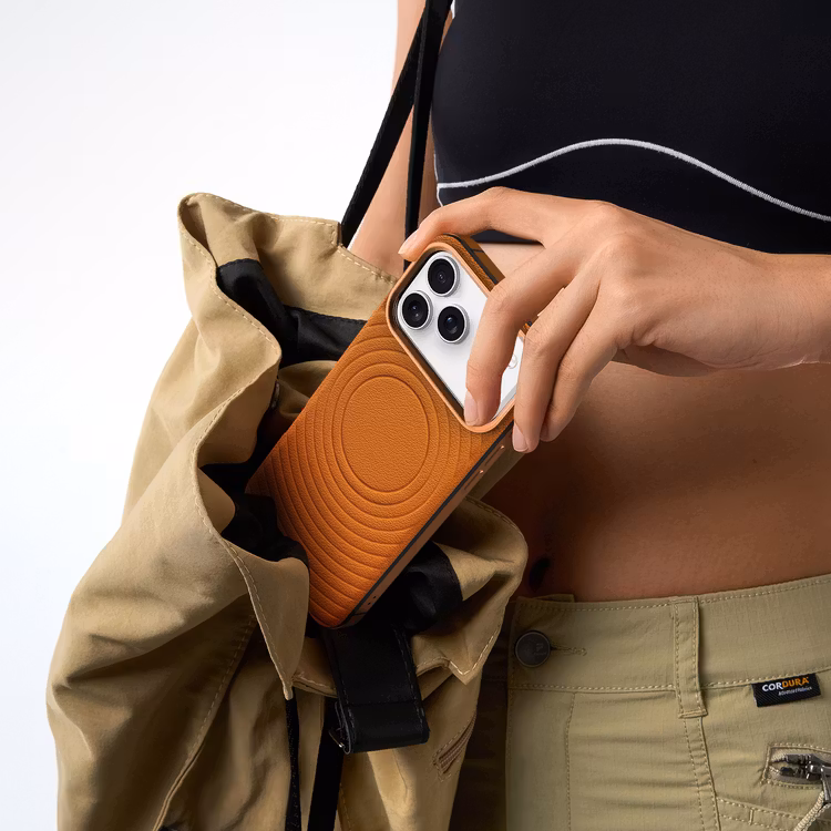 LEVELO SPIRALE IPHONE 17 PRO MAX PU LEATHER HYBRID CASE SUNRISE ORANGE LVLSPR17PMSORG thumbnail 7