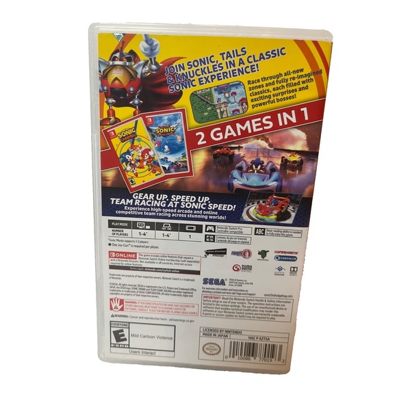 NINTENDO SWITCH SONIC MANIA DOUBLE PACK 2 GAMES IN 1