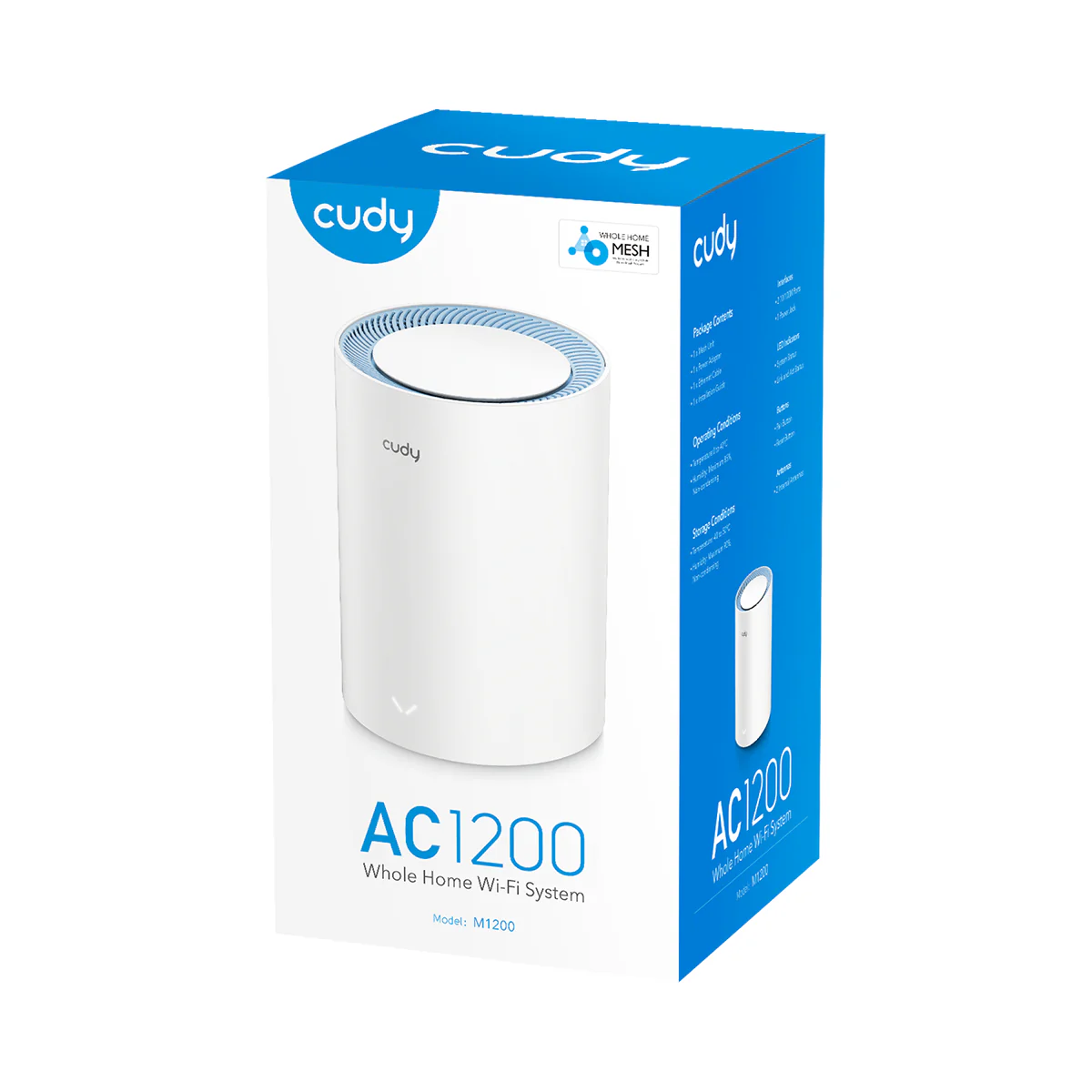 Cudy M1200 1-Pack AC1200 Dual-Band Whole Home Mesh Wi-Fi Router thumbnail 3