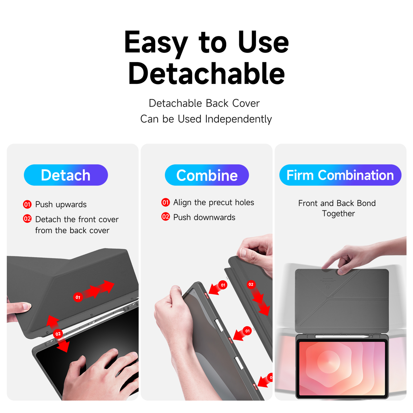 DUXDUCIS SAMSUNG TAB A11 PLUS/A9 PLUS MAGI SERIES CASE GREY MAGI0116 thumbnail 2