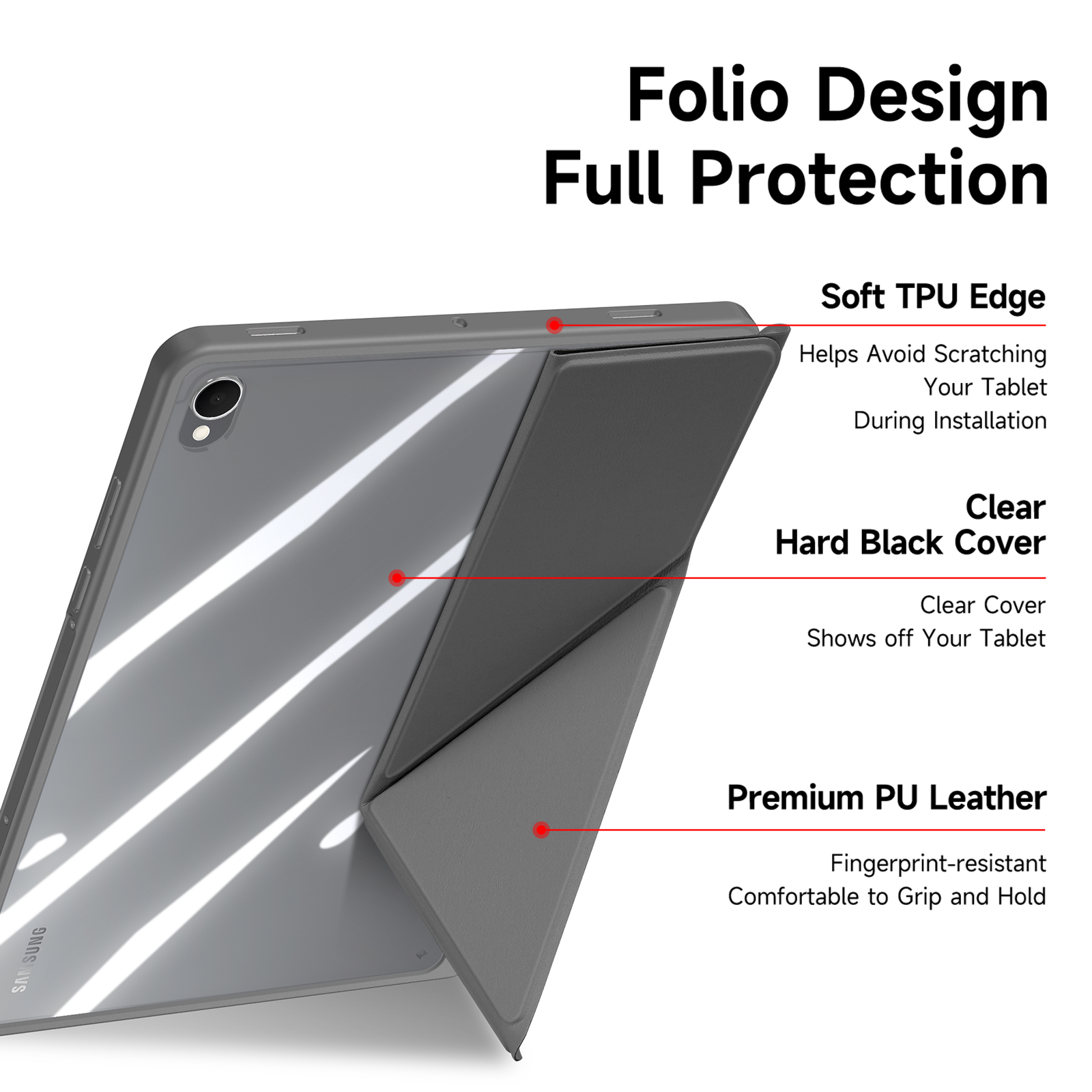 DUXDUCIS SAMSUNG TAB A11 PLUS/A9 PLUS MAGI SERIES CASE GREY MAGI0116 thumbnail 4