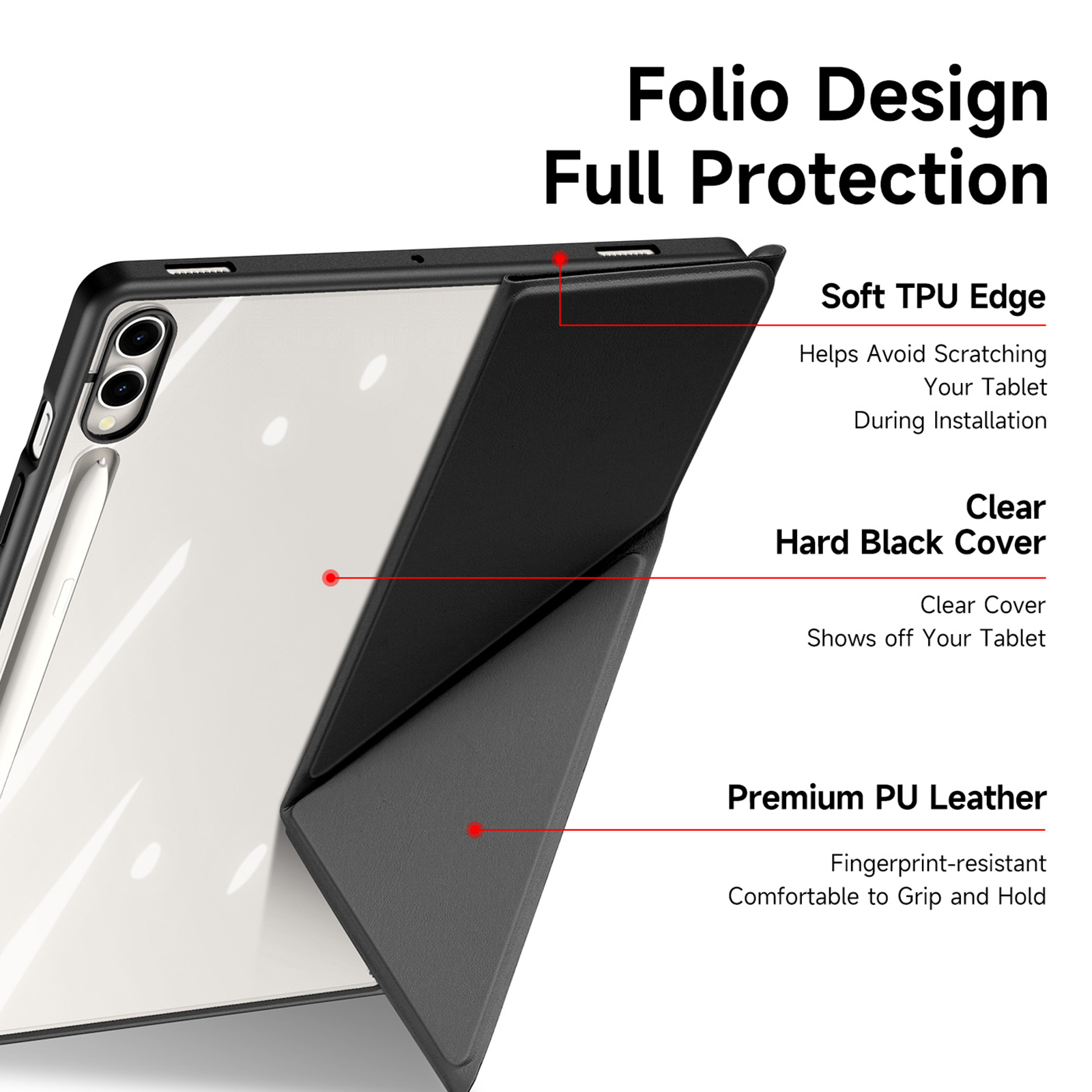 DUXDUCIS SAMSUNG TAB S9 PLUS/S9 FE PLUS MAGI SEREIS CASE BLACK MAGI0062 thumbnail 7
