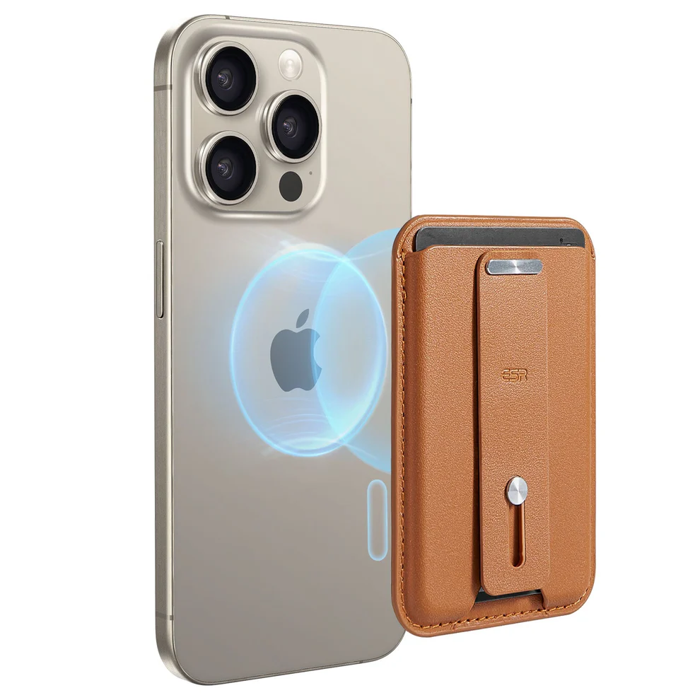ESR MAGNETIC WALLET WITH MAGSAFE GRIP STAND CASE BROWN
