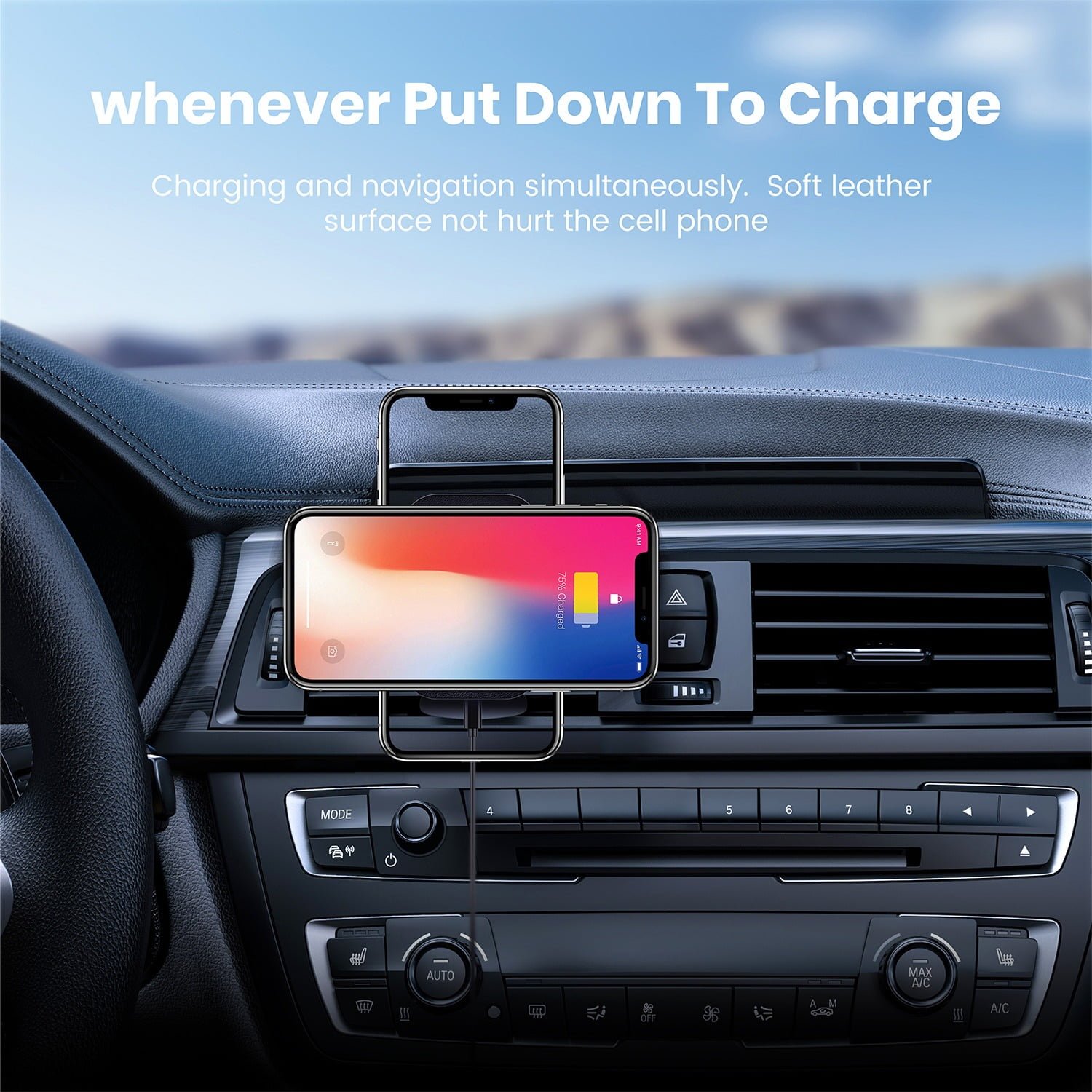 BLUPEBBLE NAVIMAG 3-IN-1 COMBO WIRELESS CHARGER BLACK BP-NAVIMAGCMBO-BK thumbnail 3