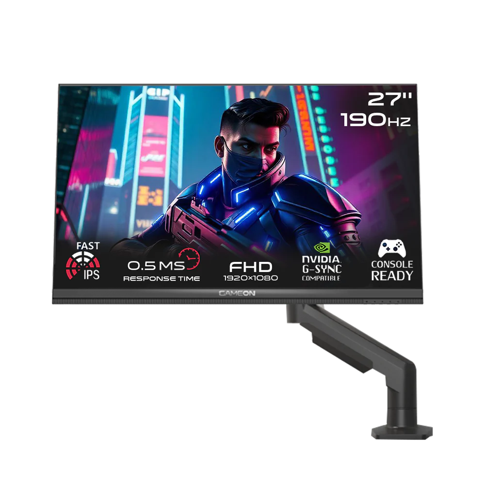 GAMEON GAMING MONITOR 27 INCH 190IPSX MIDNIGHT PRO X 190HZ 0.5MS IPS WITH STAND BLACK GOM27FHD