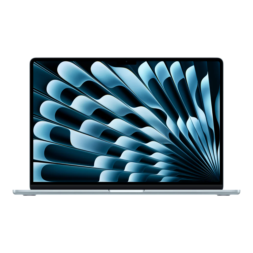 APPLE MACBOOK AIR 15 INCH M4 CHIP 10 CORE CPU 10 CORE GPU 24GB 512GB SKY BLUE ARABIC-ENGLISH MC7D4