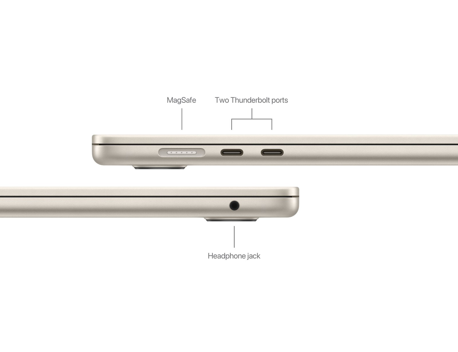 Apple MacBook Air 15-Inch M3 Chip, 8-Core CPU, 10-Core GPU, 8GB RAM, 256GB SSD - Starlight, Arabic Keyboard Layout - Model MRYR3 thumbnail 3
