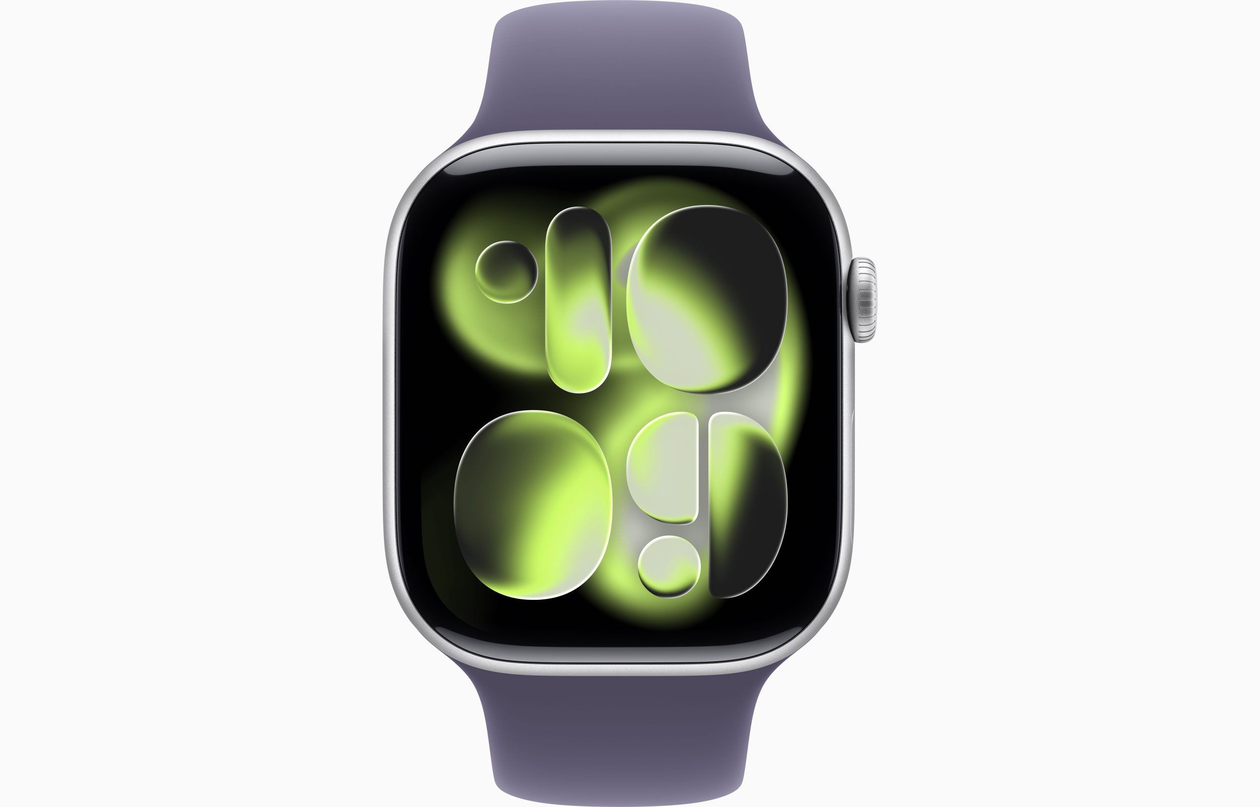 APPLE WATCH SERIES 11 GPS 46MM 2025 SILVER ALUMINIUM CASE WITH PURPLE FOG SPORT BAND - S/M MEV94 thumbnail 3