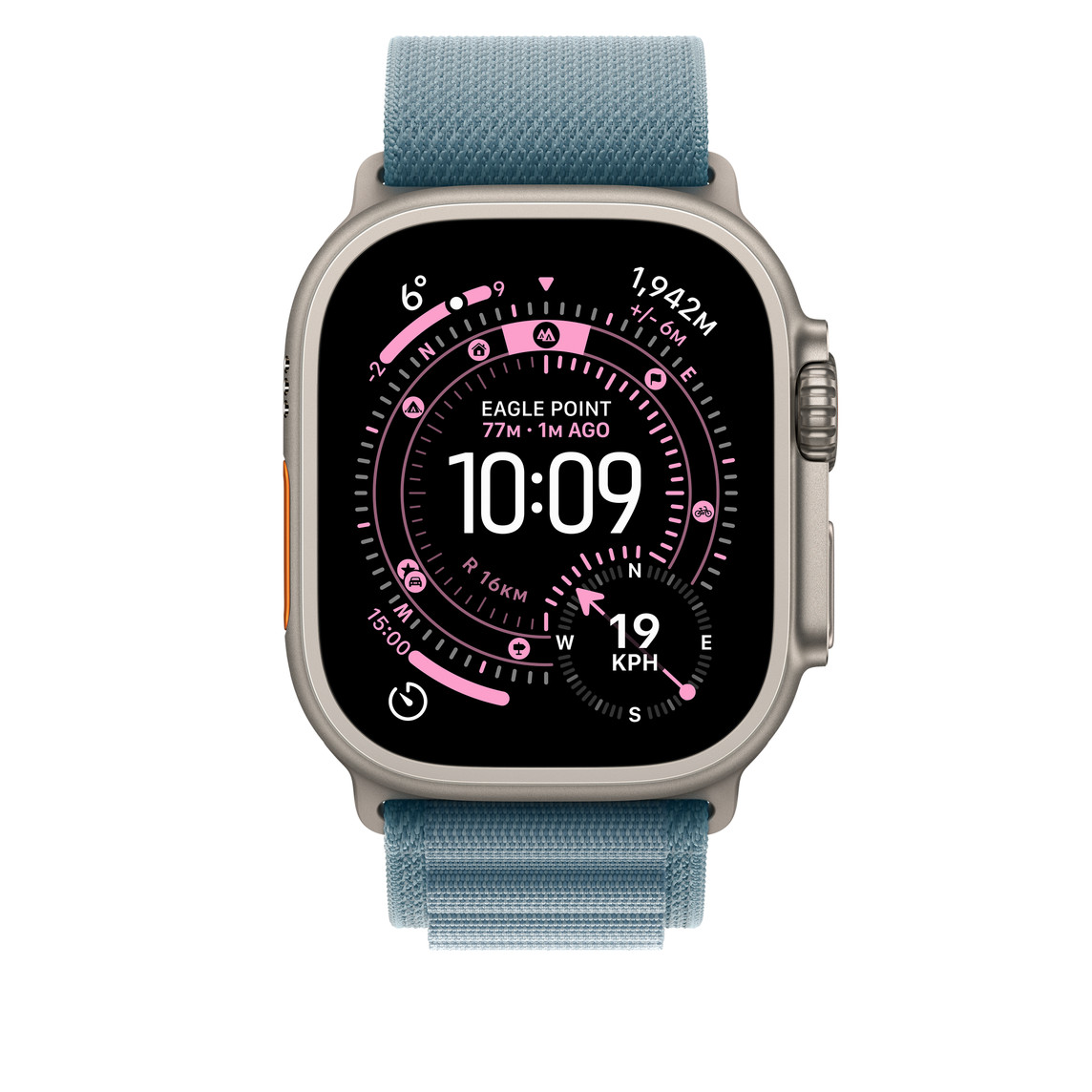 APPLE WATCH 49MM LIGHT BLUE NATURAL TITANIUM ALPINE LOOP SMALL MFTH4 thumbnail 2