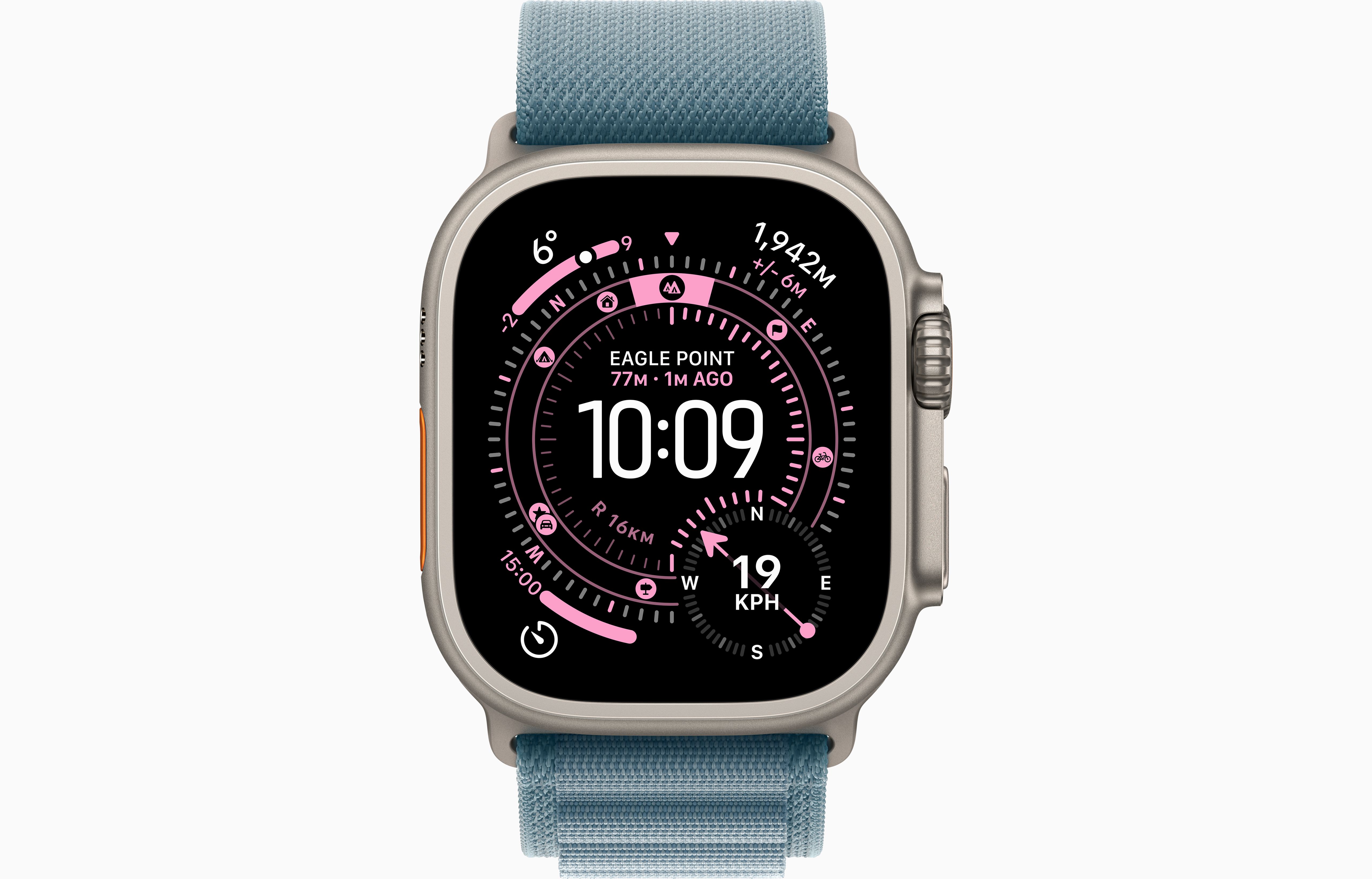 APPLE WATCH ULTRA 3 GPS + CELLULAR 2025 NATURAL TITANIUM CASE WITH LIGHT BLUE ALPINE LOOP BAND MEDIUM MEWM4 thumbnail 2