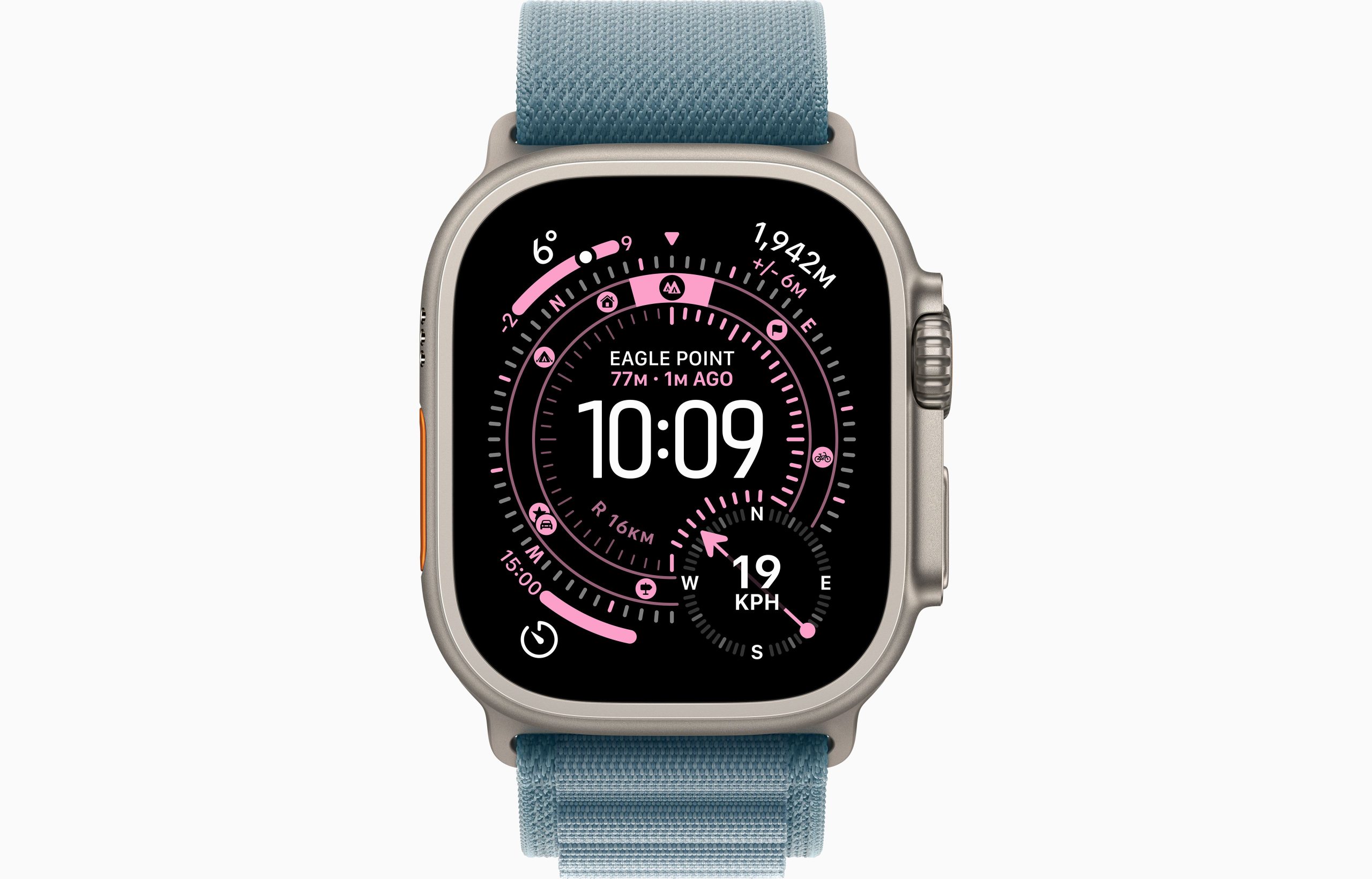 APPLE WATCH ULTRA 3 GPS + CELLULAR 2025 NATURAL TITANIUM CASE WITH LIGHT BLUE ALPINE LOOP BAND LARGE MEWP4 thumbnail 2
