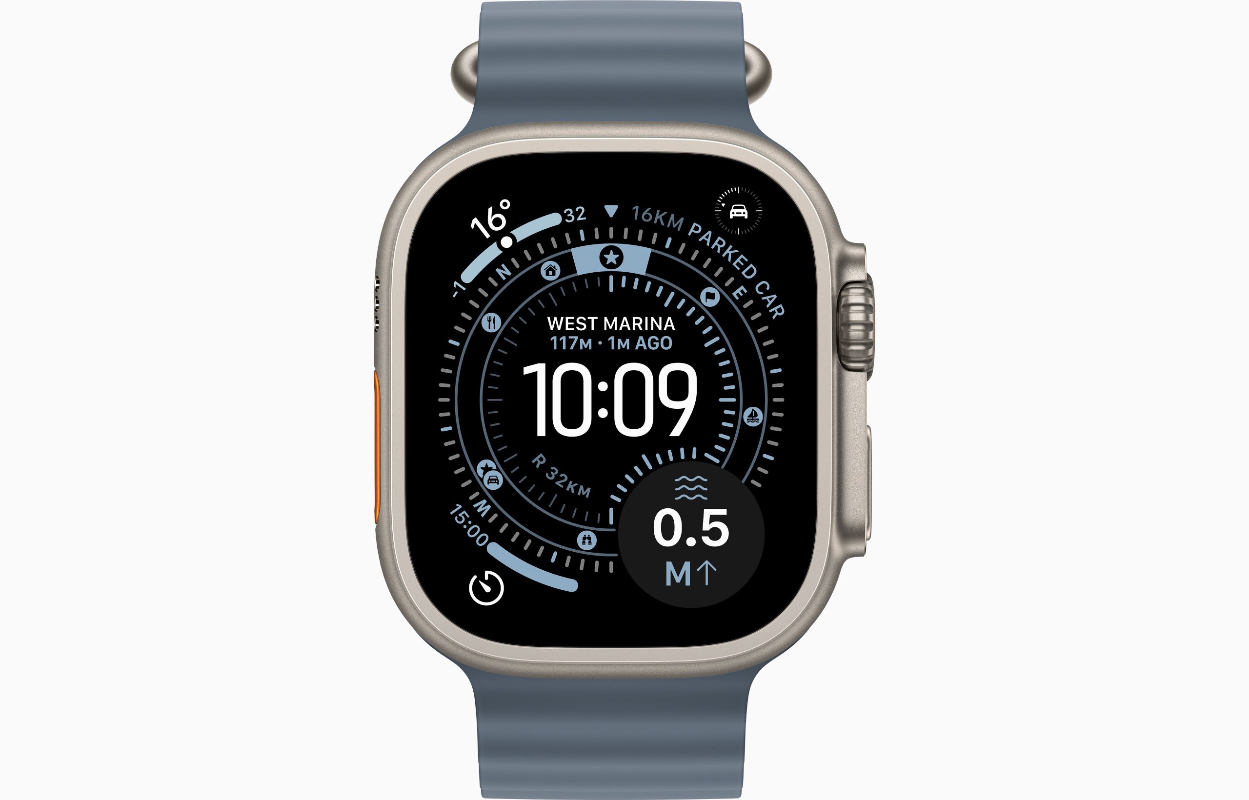 APPLE WATCH 49MM ANCHOR BLUE NATURAL TITANIUM OCEAN BAND XL-MGCE4ZM/A thumbnail 2