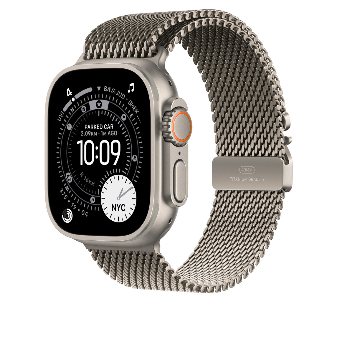 APPLE WATCH 49MM NATURAL TITANIUM MILANESE LOOP LARGE MGHQ4 thumbnail 2