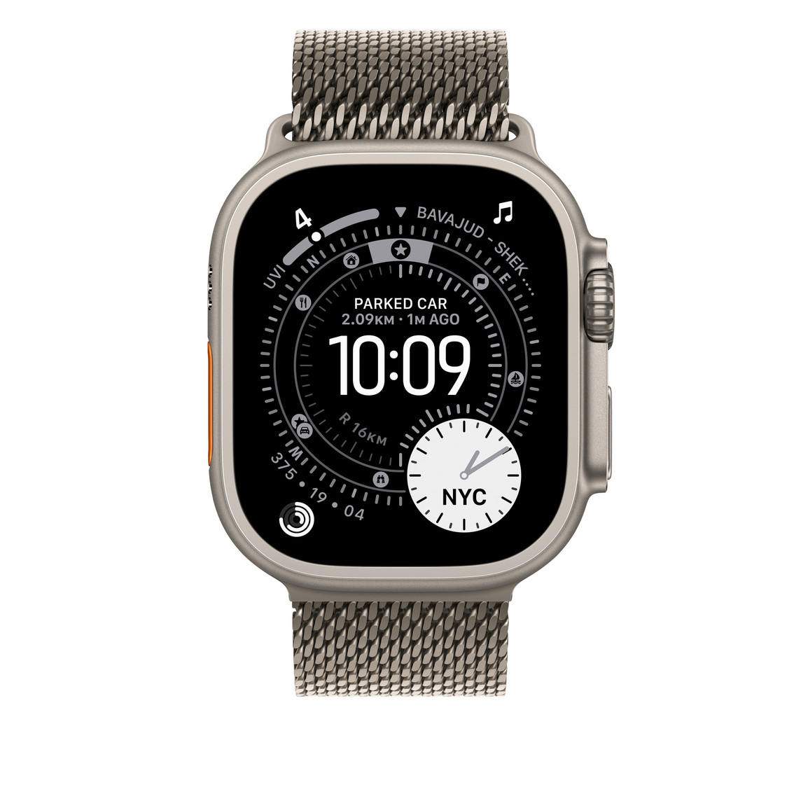 APPLE WATCH 49MM NATURAL TITANIUM MILANESE LOOP MEDIUM MGHP4 thumbnail 3