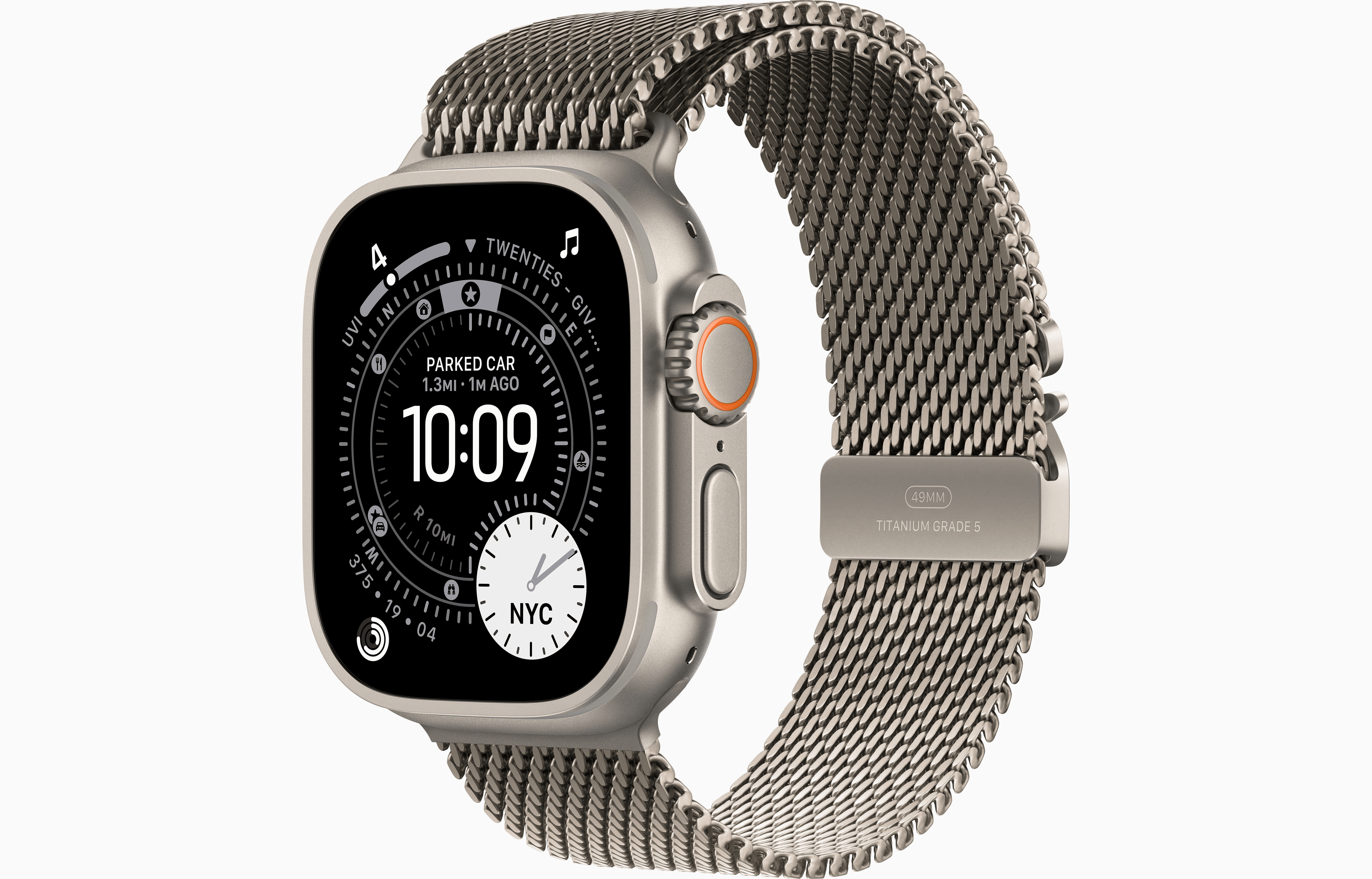 APPLE WATCH ULTRA 3 49MM GPS + CELLULAR NATURAL TITANIUM CASE WITH NATURAL  TITANIUM MILANESE LOOP BAND MEDIUM MEWY4