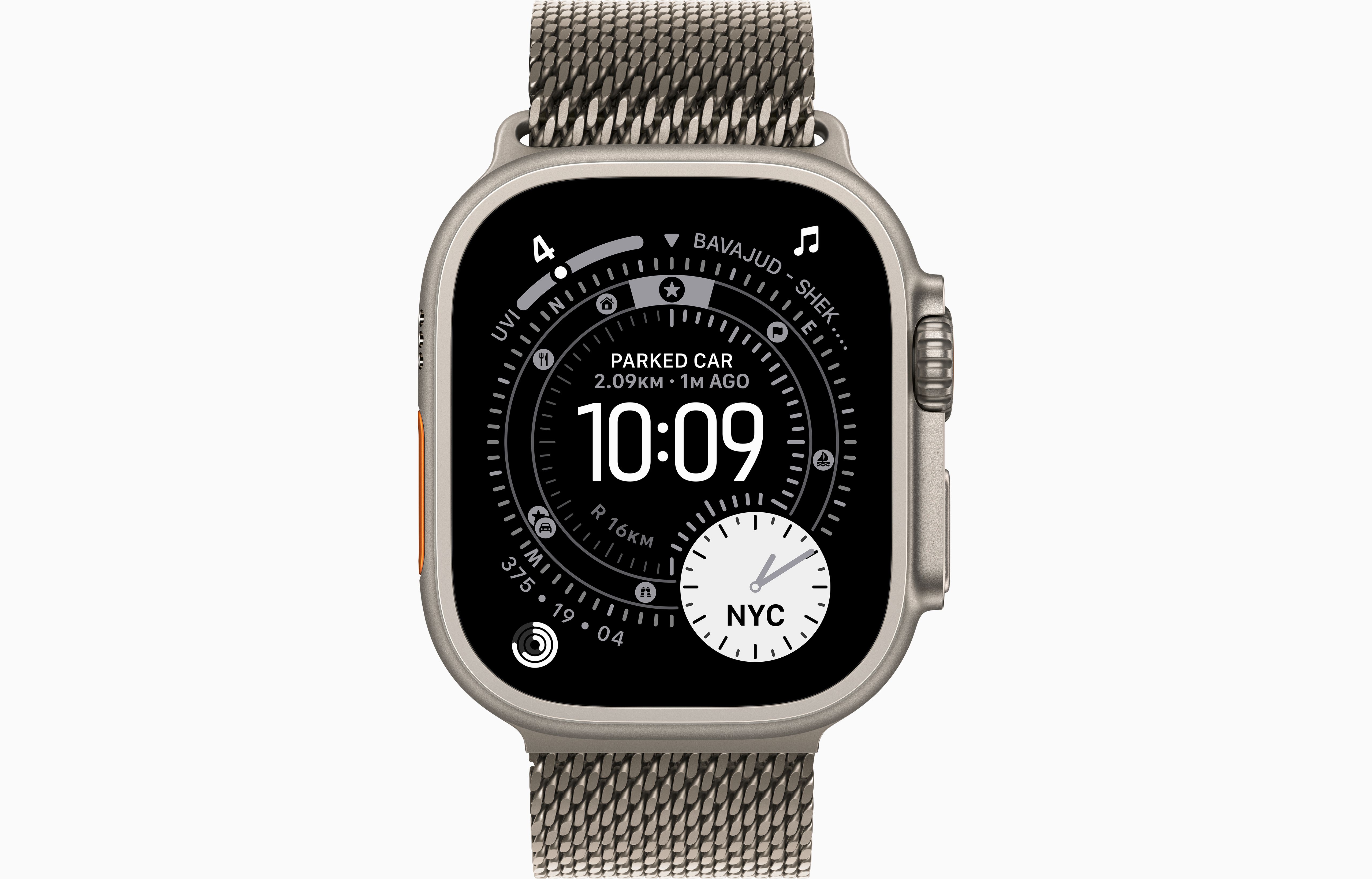 APPLE WATCH ULTRA 3 GPS + CELLULAR 49MM NATURAL TITANIUM CASE WITH NATURAL MILANESE LOOP BAND LARGE MF0E4 thumbnail 2