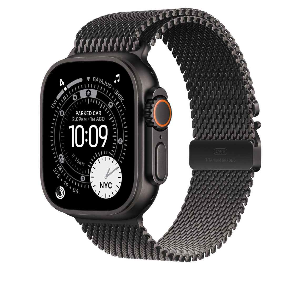 APPLE WATCH 49MM BLACK TITANIUM MILANESE LOOP LARGE MGHU4 thumbnail 2