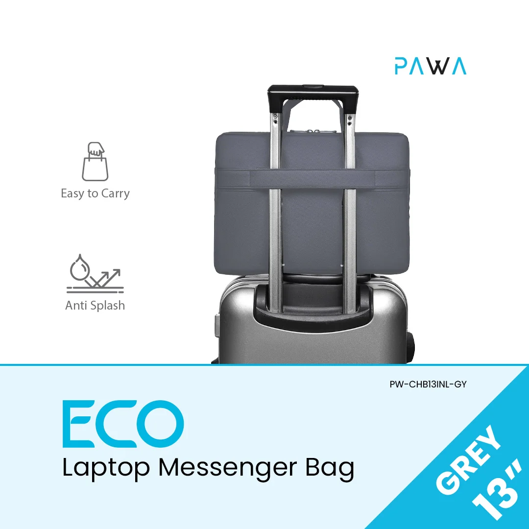 PAWA ECO LAPTOP MESSENGER BAG 13 INCH GREY PW-CHB13INL-GY thumbnail 4
