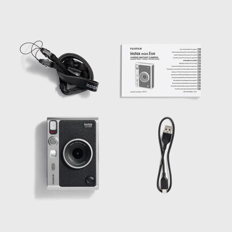 Fujifilm Instax Mini Evo Hybrid Instant Camera - Black, Retro Design, Instant Prints thumbnail 3