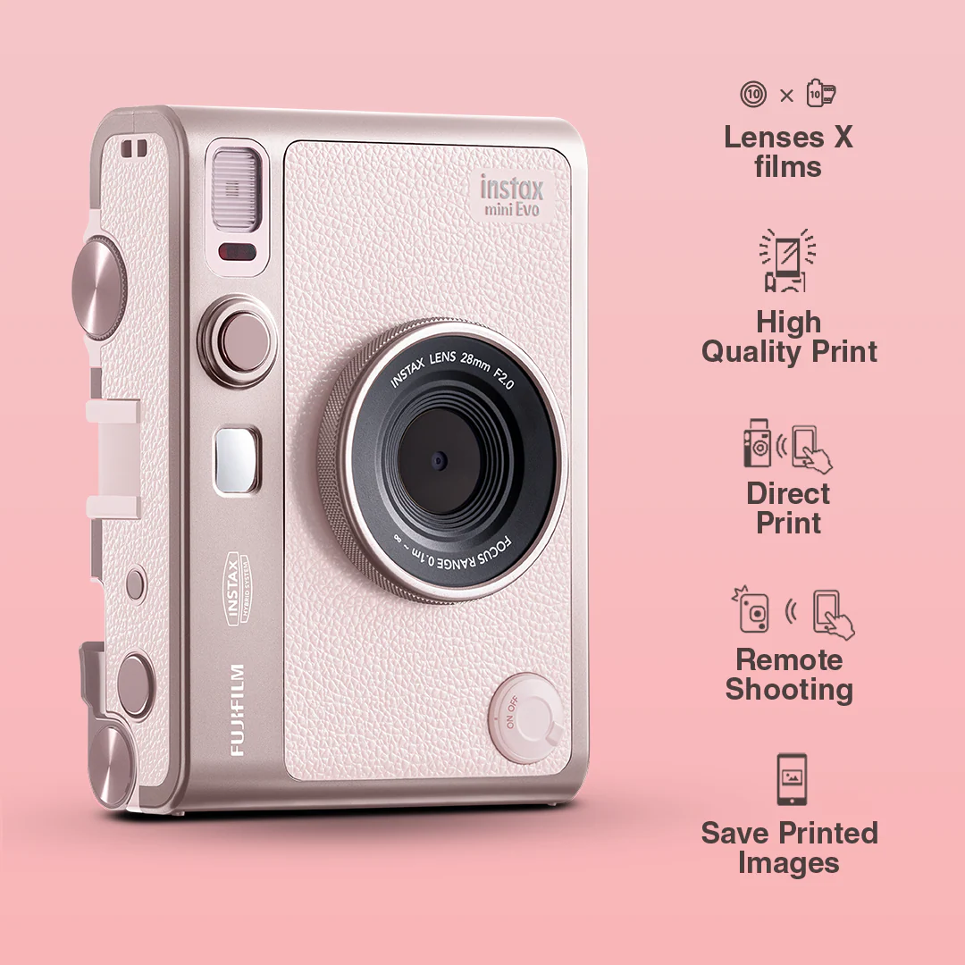 FUJIFILM INSTAX MINI EVO HYBRID INSTANT CAMERA PINK thumbnail 4