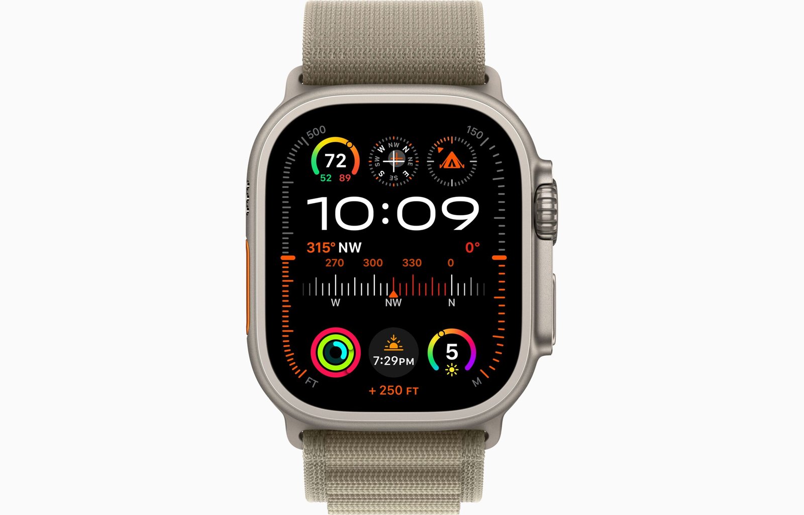 APPLE WATCH ULTRA 2 49MM GPS + CELLULAR TITANIUM CASE WITH OLIVE ALPINE LOOP thumbnail 2