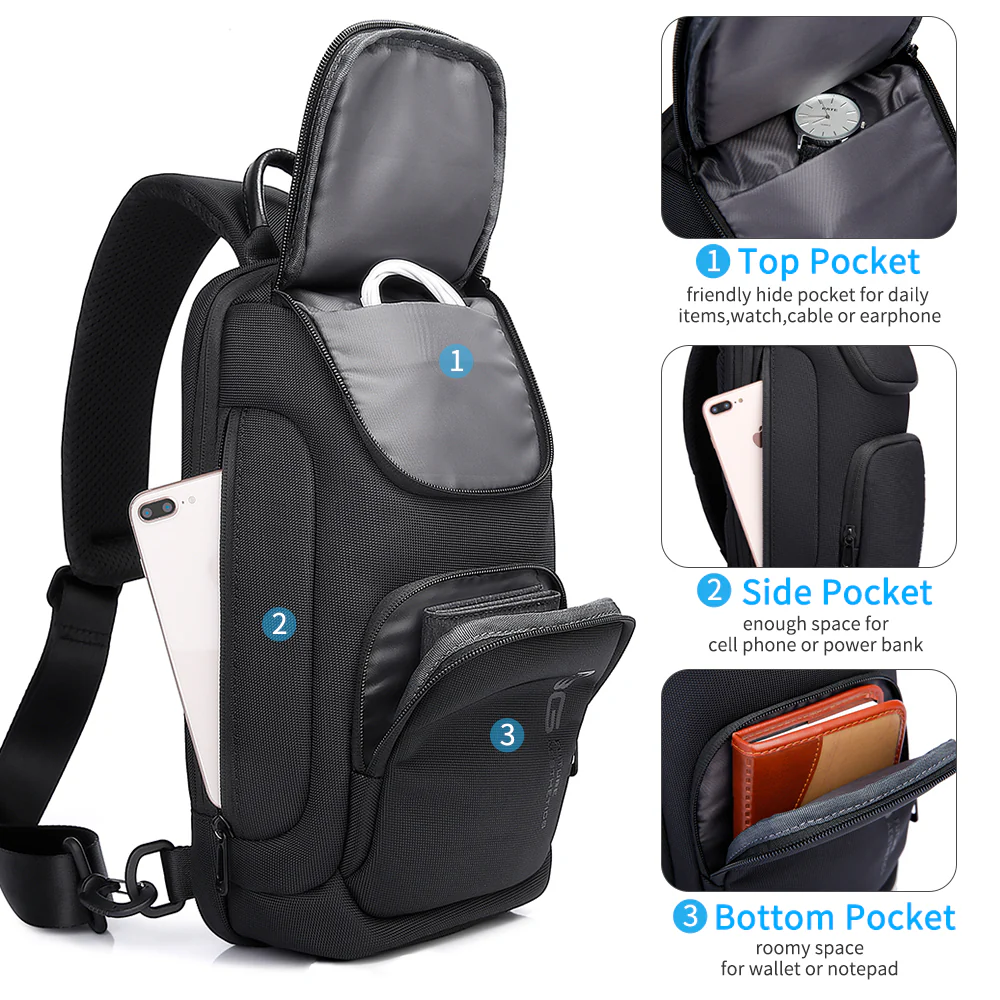 BANGE MESSENGER BAG GRAY BG-3097 thumbnail 5