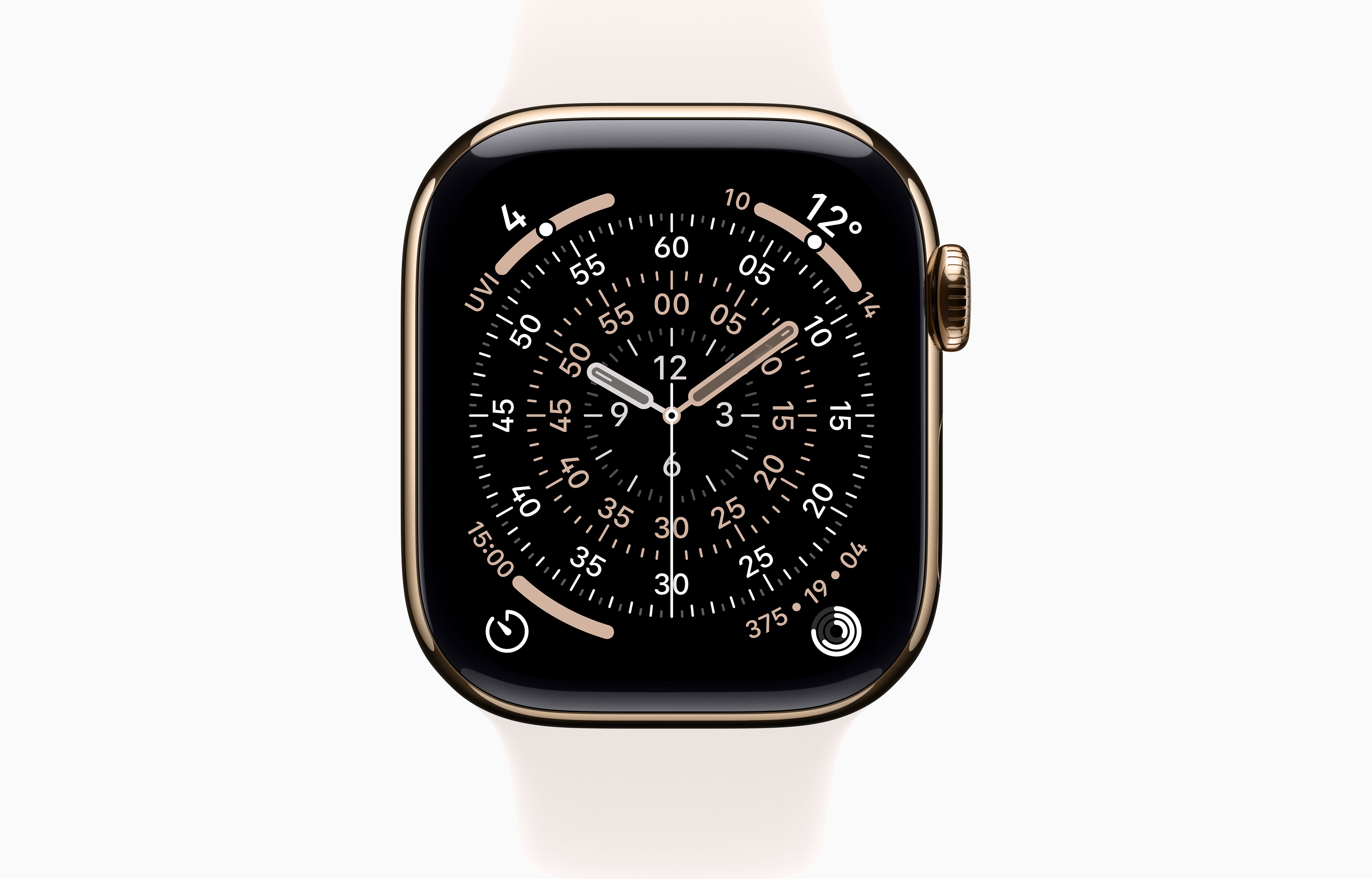 APPLE WATCH SERIES 11 GPS+ CELLULAR 42MM GOLD TITANIUM CASE WITH LIGHT BLUSH SPORT BAND M/L MF8X4 thumbnail 2