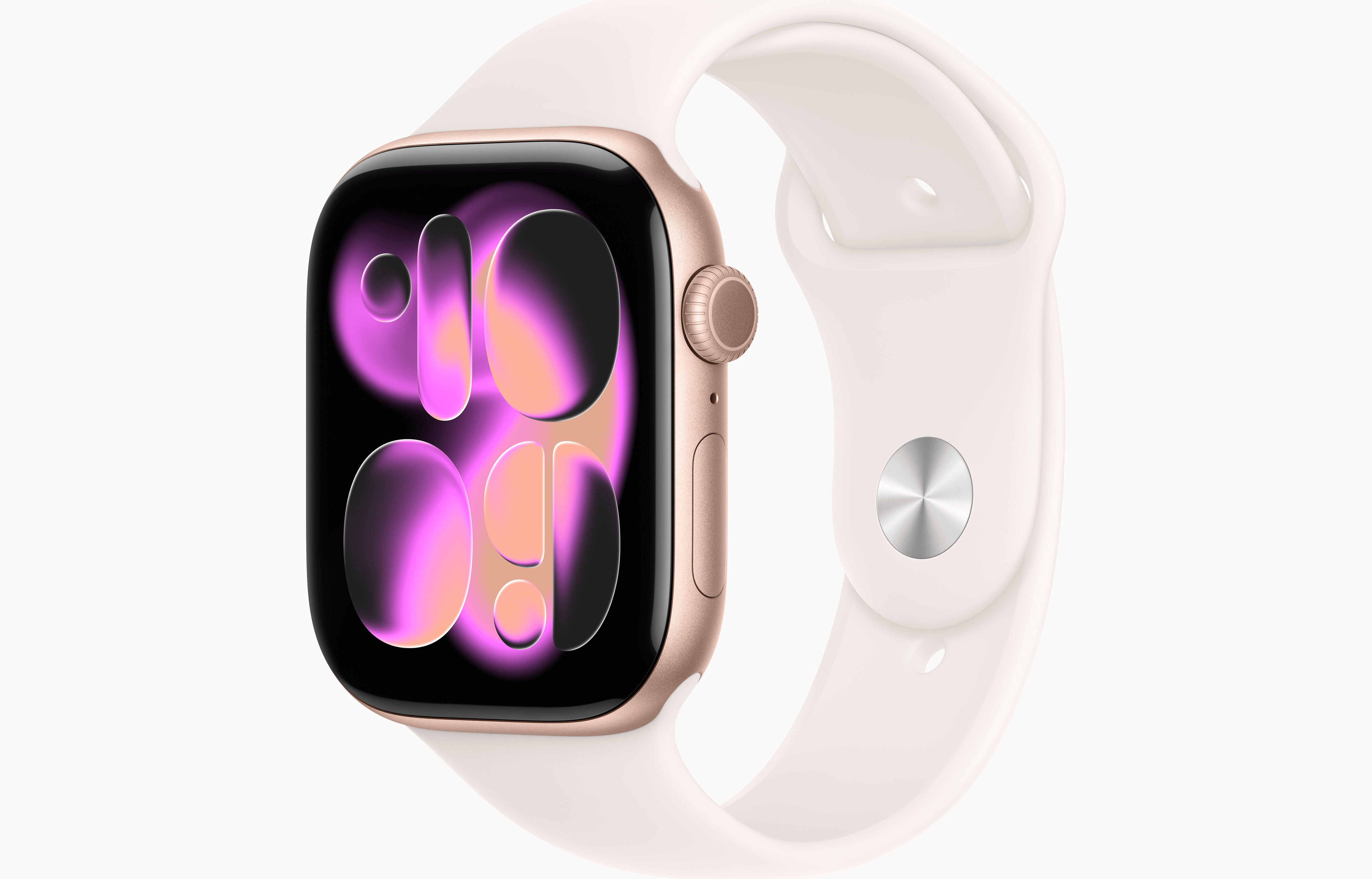 APPLE WATCH SERIES 11 GPS 46MM ROSE GOLD AIUMINUM CASE WITH LIGHT BLUSH SPORT BAND M/L MEV74