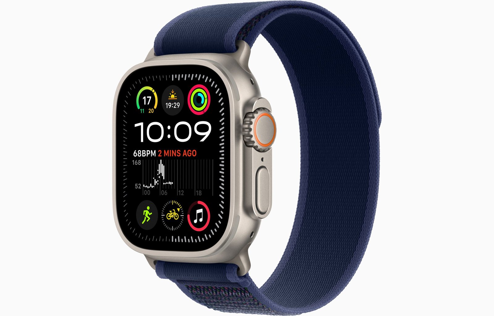 APPLE WATCH ULTRA 2 49MM (2024) GPS + CELLULAR NATURAL TITANIUM CASE WITH BLUE TRAIL LOOP BAND S/M MX4J3