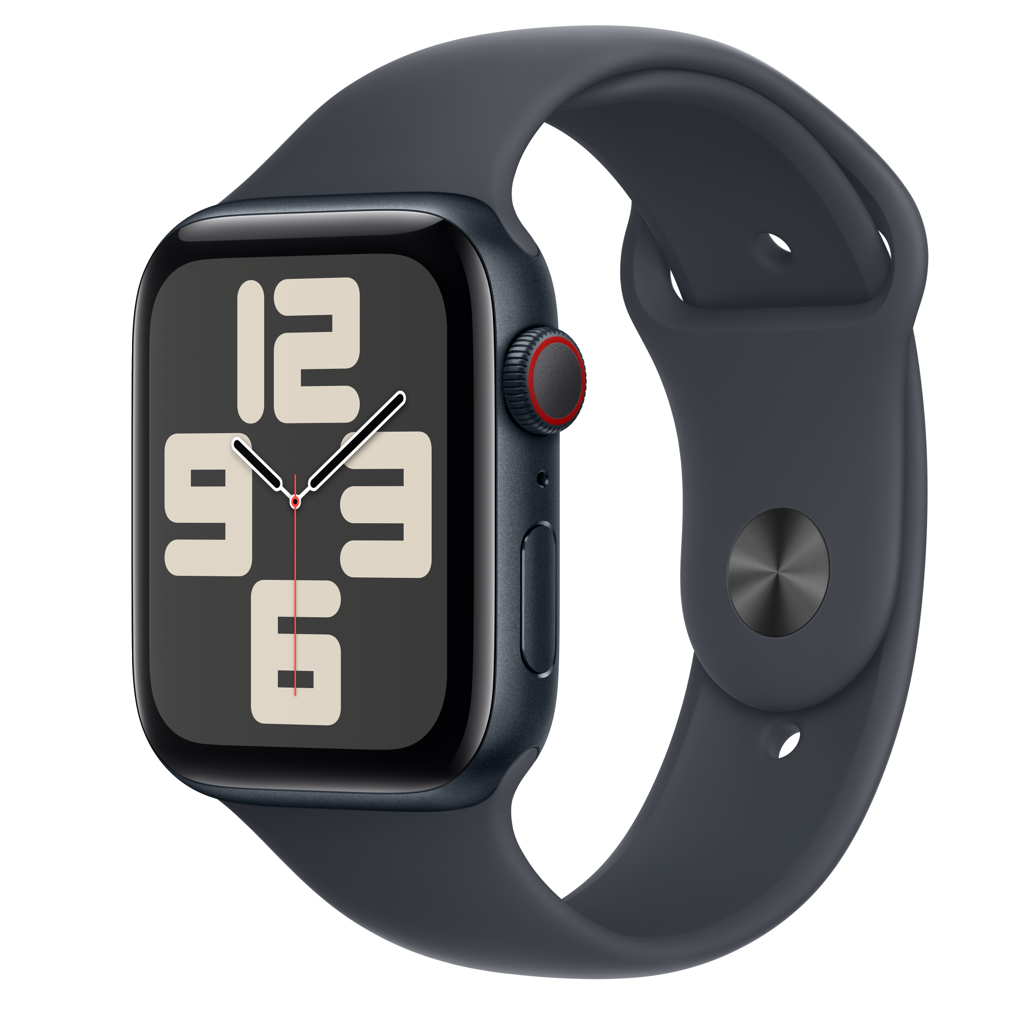APPLE WATCH SE GPS + CELLULAR 44MM SPACE GRAY ALUMINUM CASE BLACK SPORT BAND MYF02