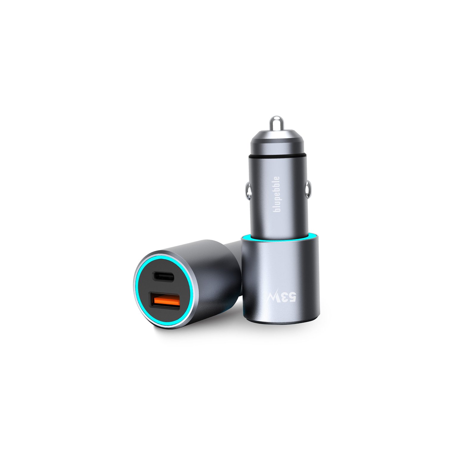 BLUPEBBLE NAVI POWER 53W WITH 1XUSB-C PD AND 1XUSB-A QC CAR CHARGER BP-CC053-SG thumbnail 6