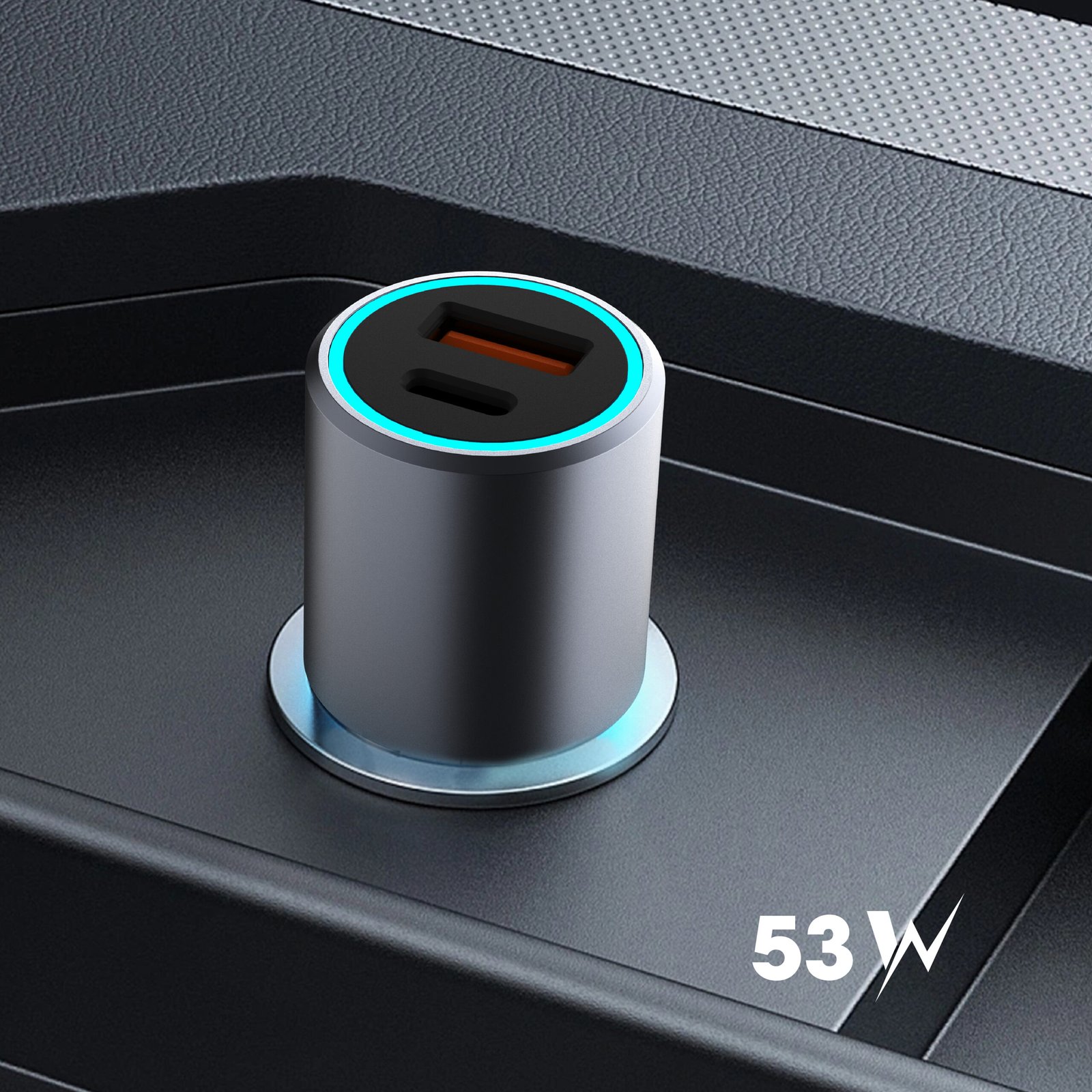BLUPEBBLE NAVI POWER 53W WITH 1XUSB-C PD AND 1XUSB-A QC CAR CHARGER BP-CC053-SG thumbnail 3