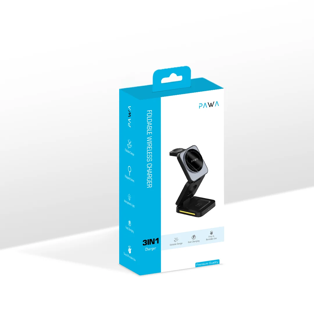 PAWA 3 IN 1 FOLDABLE WIRELESS CHARGER BLACK PW-TA3115W1 thumbnail 5