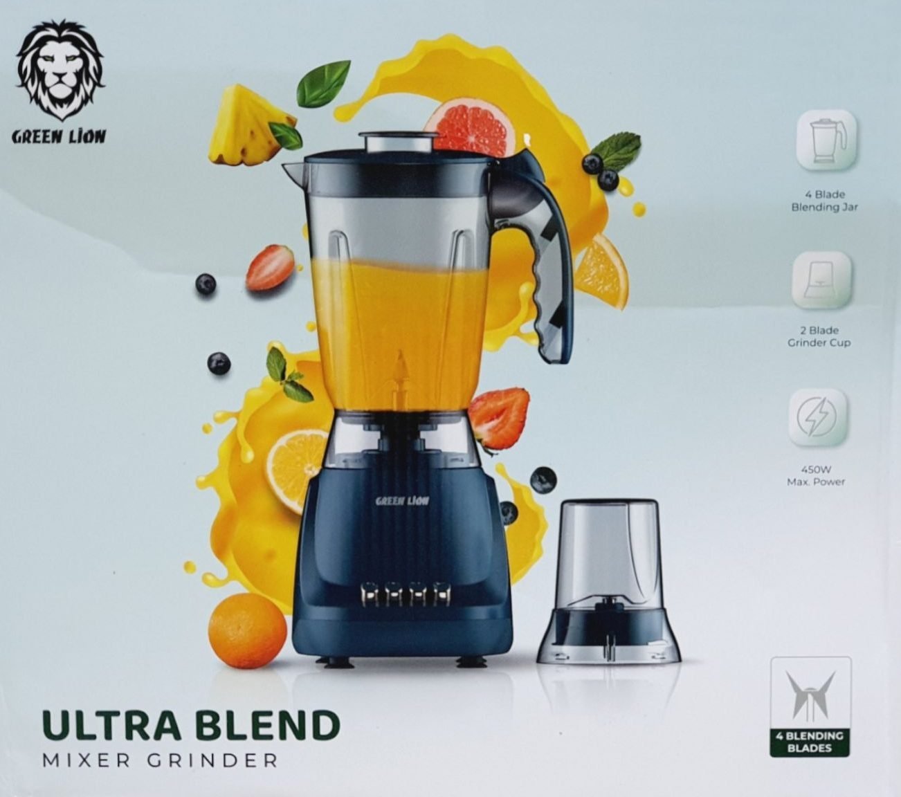 GREEN LION ULTRA BLEND MIXER GRINDER 450W 1500ML GREEN GNULMIXG4GN