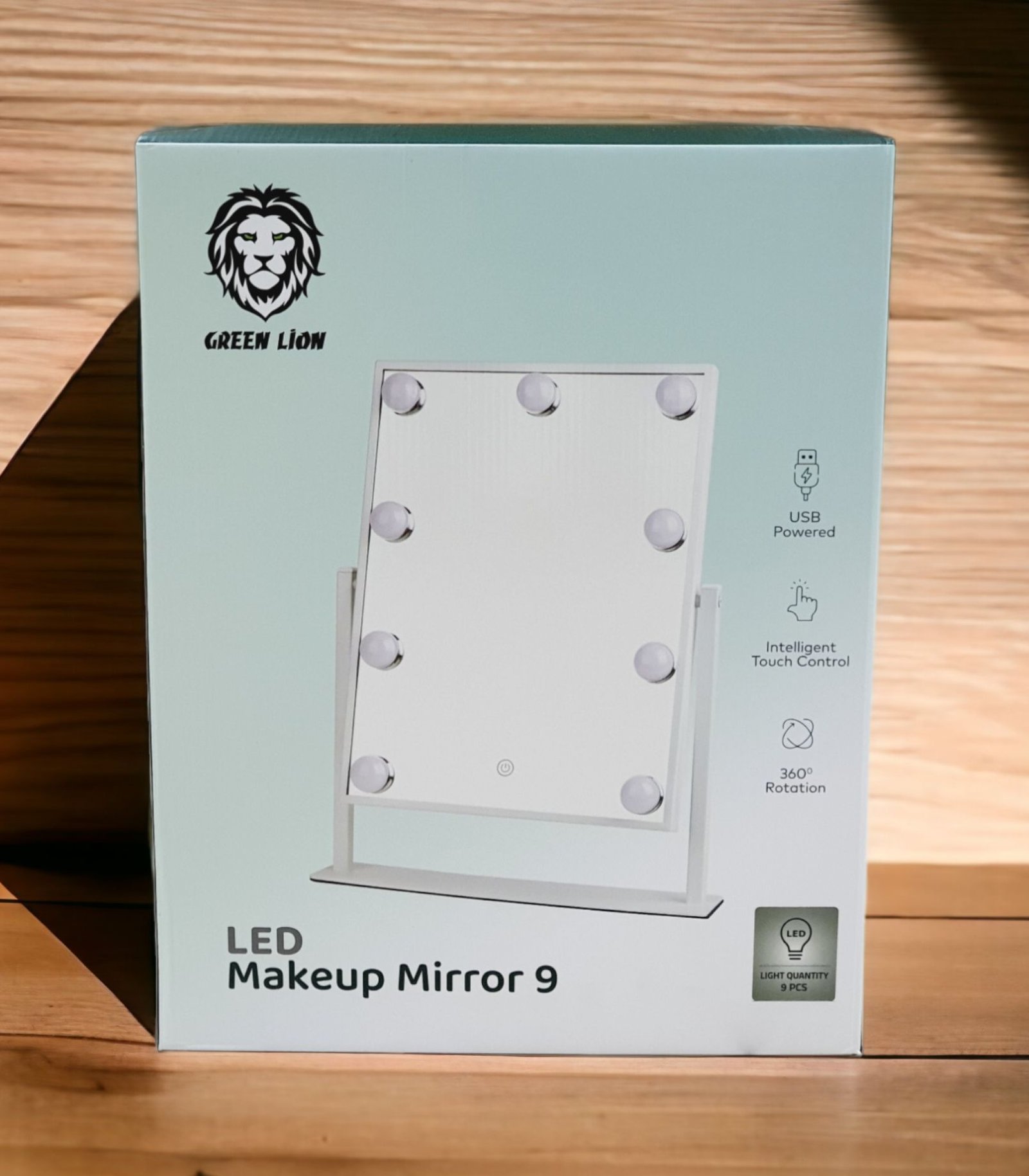 GREEN LION BRIGHTENING 9 LED MAKEUP MIRROR WHITE GNBR9LEDMIRWH thumbnail 2