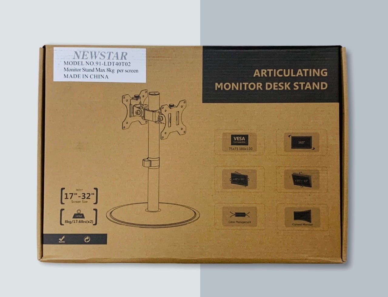 NEWSTAR ARTICULATING MONITOR DESKTOP STAND 17"TO 32" 91-LDT40T02 thumbnail 2