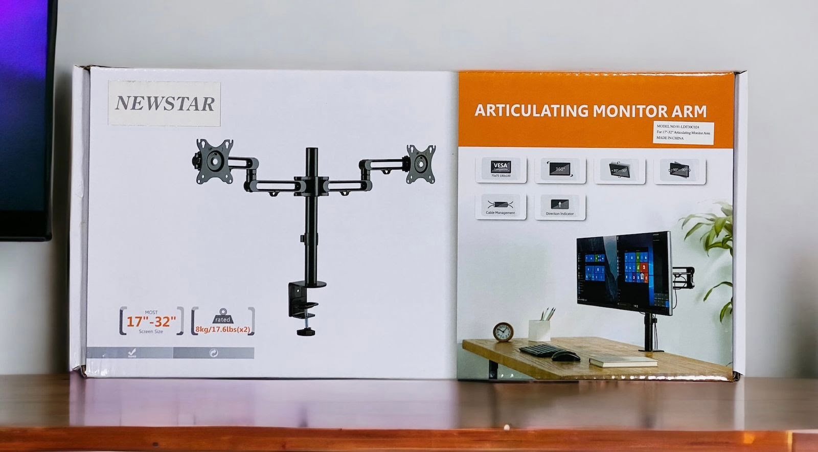 NEWSTAR DUAL MONITOR ARM/STAND LDT30C024 thumbnail 2