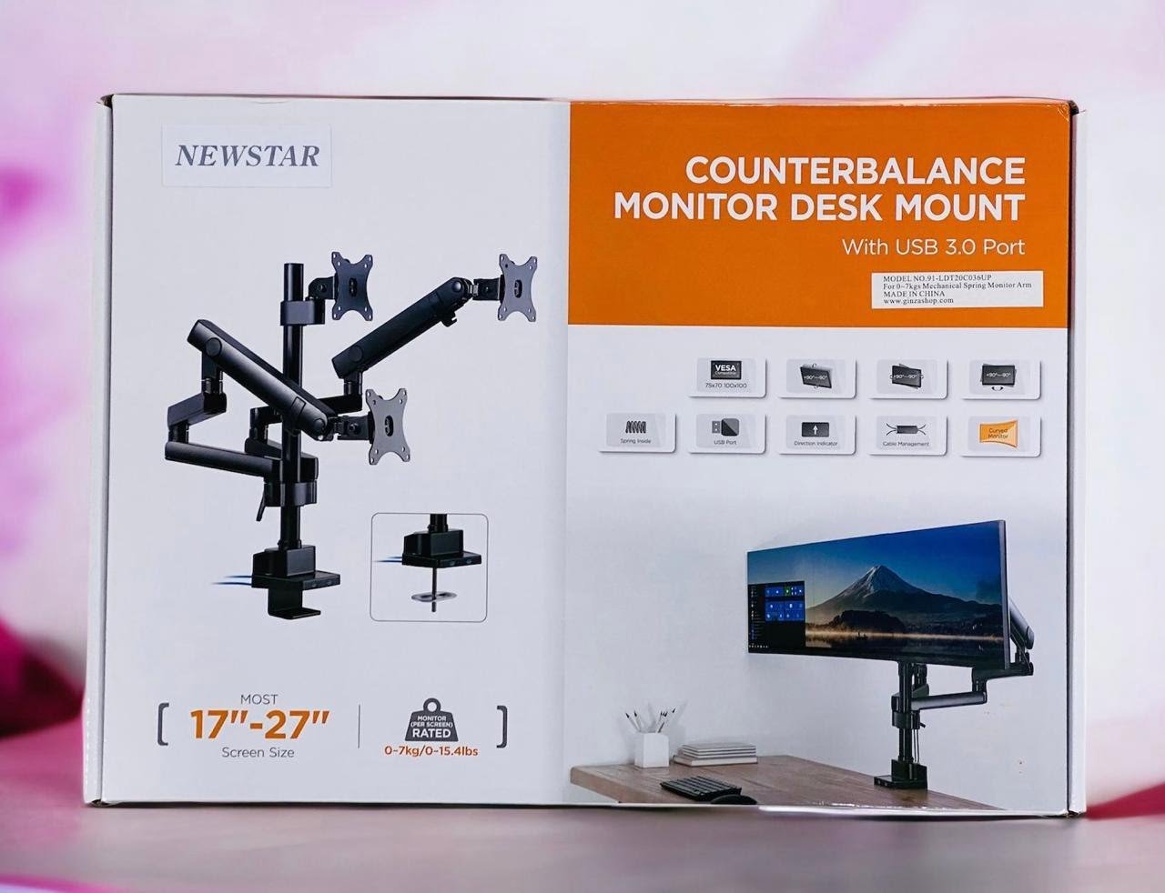 NEWSTAR COUNTERBALANCE TV MONITOR DESK MOUNT BLACK 91-LDT20C036UP thumbnail 2
