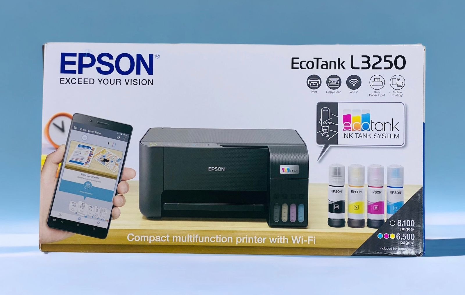 Epson EcoTank L3250 3-in-1 Home Ink Tank Printer - Cost-Effective Printing, Scanning, and Copying thumbnail 3