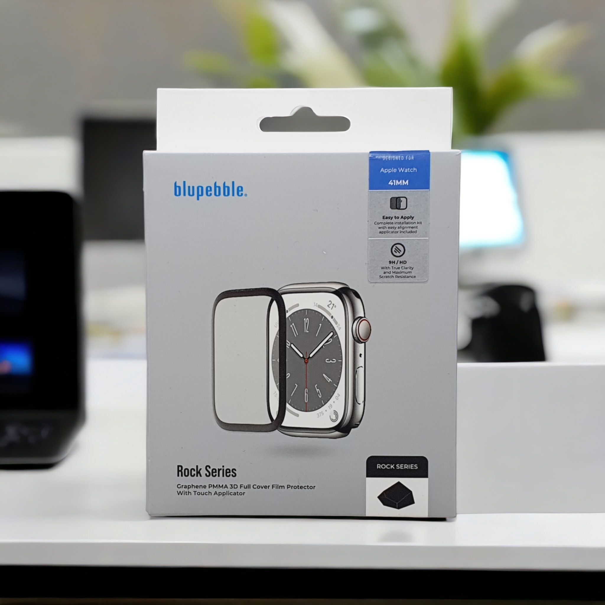 BLUPEBBLE APPLE WATCH 41MM ROCK SERIES GRAPHENE PMMA 3D FULL COVER FILM PROTECTOR BP-APWGRK41MMCL