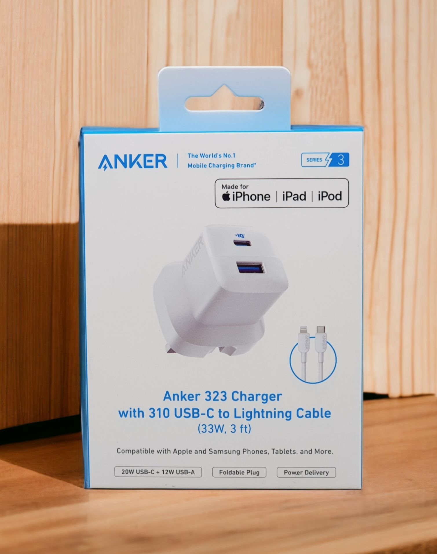 Anker 323 Charger with 310 USB-C to Lightning Cable 3 ft White B2331K21 thumbnail 7